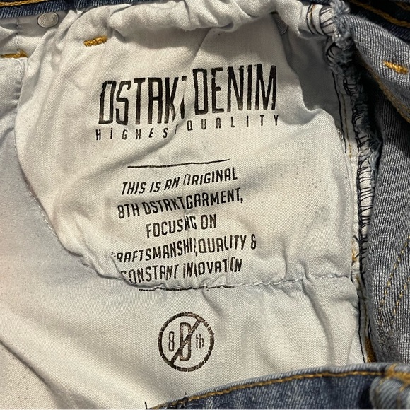 DSTRKT DENIM DISTRESSED JEANS "DIAMOND" EMBROIDERED SIZE 36 VINTAGE BLUE - Picture 5 of 15